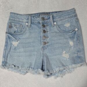 Just USA Light Blue Frayed Jean Shorts